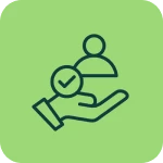 User support icon on green background